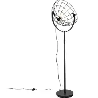 QAZQA Industriell golvlampa svart 50 cm justerbar - Hanze