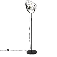 QAZQA Industriell golvlampa svart 35 cm justerbar - Hanze
