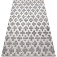 Rugsx Matta CORE W6764 Marockansk klöver - struktur, två nivåer av hudna, grå / grädde 80x150 cm