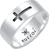 KUZZOI Ring 'Kreuz' svart / silver