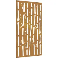 vidaXL Väggdekoration 105x55 cm rosttrögt stål bambudesign
