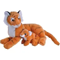 Wild republic Mamma och Baby Tiger Plush, Filt, Leksak, Gåvor till Barn, 11"