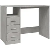 vidaXL Skrivbord med lådor betonggrå 102x50x76 cm