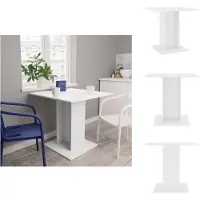 vidaXL Matbord vitt 80 x 80 x 75 cm spånskiva