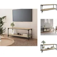 vidaXL Tv-bänk sonoma-ek 100x33x41 cm konstruerat trä och stål