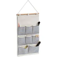 Zeller väggskåp Stripes, 8 fack, bomull/polyester, blå, 35x60 cm