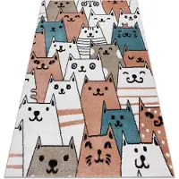 Rugsx Matta FUN Gatti för barn, katter djur rosa 120x170 cm