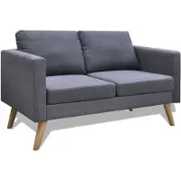 vidaXL Soffa 2-sits tyg mörkgrå