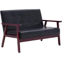 vidaXL 2-sitssoffa Svart Konstläder 248642