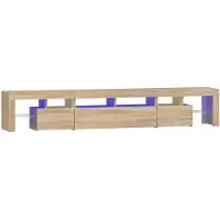 vidaXL Tv-bänk med LED-belysning sonoma ek 230x36,5x40 cm