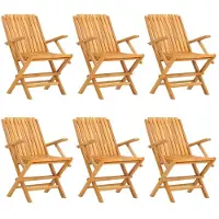 vidaXL Hopfällbara trädgårdsstolar 6 st 61x67x90 cm massiv teak