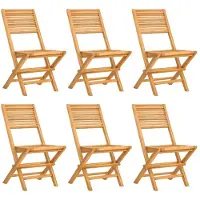 vidaXL Hopfällbara trädgårdsstolar 6 st 47x62x90 cm massiv teak