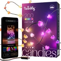 Ledworks Twinkly Candies - Stränglampor - LED x 200 - 16 miljoner färger - hjärtan - grön