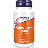 Now Kosttillskott Alpha Lipoic Acid 100 mg med vitamin C & E Free Radical Scavenger* 60 Veg Kapslar