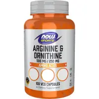 NOW,NOW Foods,NOW,NOW Foods , Sport, Arginin & Ornitin, 100 Veg kapslar