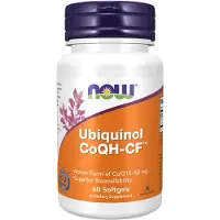 Now Supplements Ubiquinol CoQH-CF (den aktiva formen av CoQ10 - 50 mg med verlgsen biotillgnglighet) 60 Softgels