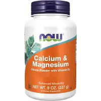 Now , Kalcium & Magnesium med Vitamin D3, 8 oz (227 g)