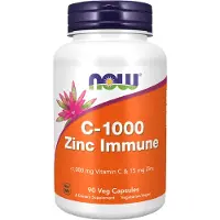 Now , C-1000 Zink immun, Vitamin C, 1 000 mg & Zink, 15 mg, 90 veg. kapslar