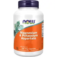 Now , Magnesium & Potassium Aspartat med Taurin, 120 Veg. Kapslar