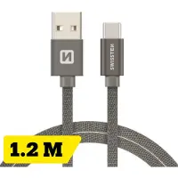 Swissten 71521202, 1,2 m, USB A, USB C, 0,48 Gbit/s, Grå