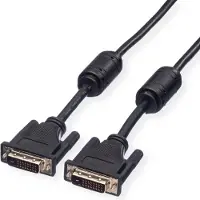 Roline DVI Anslutningskabel DVI-D 24+1-polig Kontakt, DVI-D 24+1-polig Kontakt 7.50 m Svart 11.04.5556 låsbar DVI-kabel
