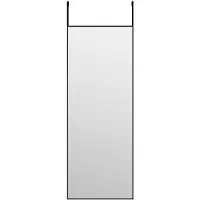 vidaXL Dörrspegel svart 30x80 cm glas och aluminium