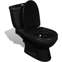 vidaXL Toalettstol med cistern svart