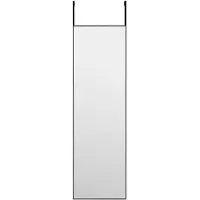 vidaXL Dörrspegel svart 30x100 cm glas och aluminium
