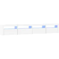vidaXL Tv-bänk med LED-belysning vit 240x35x40 cm