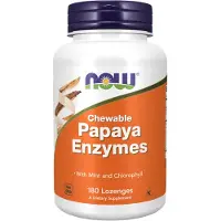 NOW,NOW Foods,NOW,NOW Foods , Smakbara papaya-enzym, 180 lozenges