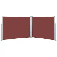 vidaXL Infällbar sidomarkis brun 140x1000 cm