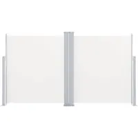 vidaXL Infällbar sidomarkis dubbel 170x600 cm gräddvit