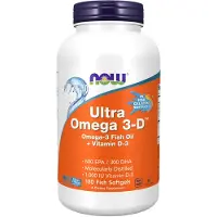 Now , Ultra Omega 3-D, 600 EPA / 300 DHA, 180 Fiskmjuka kapslar