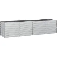 vidaXL Upphöjd Trädgårdssäng Planteringslåda Blomkruka Växtlåda Balkong Utomhus 320x80x77 cm Stål 316890
