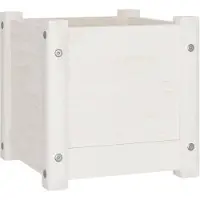 vidaXL Odlingslåda vit 31x31x31 cm massiv furu