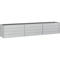 vidaXL Odlingslåda upphöjd galvaniserat stål 240x40x45 cm silver