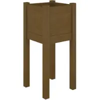 vidaXL Odlingslåda honungsbrun 31x31x70 cm massiv furu