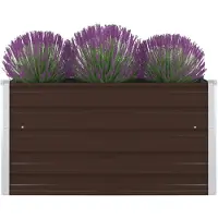 vidaXL Odlingslåda 100x100x45 cm galvaniserat stål brun