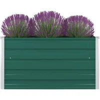vidaXL Odlingslåda 100x100x45 cm galvaniserat stål grön
