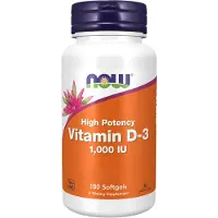 NOW,NOW Foods,NOW,NOW Foods , Vitamin D-3, Hög Potens, 1,000 IU, 180 mjuka kapslar