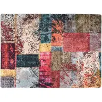 vidaXL Matta tvättbar lappmönster 120x180 cm flerfärgad
