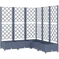 vidaXL Odlingslåda med spaljé mörkgrå 120x120x121,5 cm PP