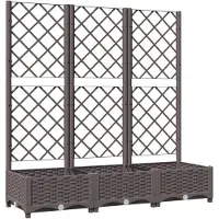 vidaXL Odlingslåda med spaljé brun 120x40x121,5 cm PP
