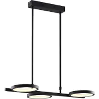 QAZQA Modern pendellampa svart inkl LED 3-stegs dimbar 3-ljus - Vivé