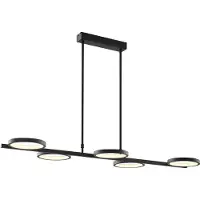 QAZQA Modern pendellampa svart inkl LED 3-stegs dimbar 5-ljus - Vivé