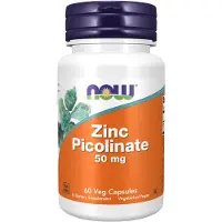 Now , Zink Picolinat, 50 mg, 60 Veg Capsuler (50 mg per Capsul)