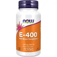 Now , E-400 med Blandade Tocopheroler, 268 mg (400 IU), 100 Mjuka Gelatiner