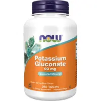 Now , Kaliumglukonat, 99 mg, 250 Tabletter