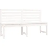 vidaXL Trädgårdsbänk Vit 157,5 cm Massiv furu 824040