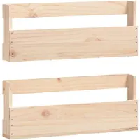 vidaXL Väggmonterade skoställ 2 st 59x9x23 cm massivt furu
